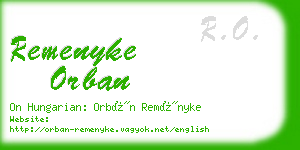 remenyke orban business card